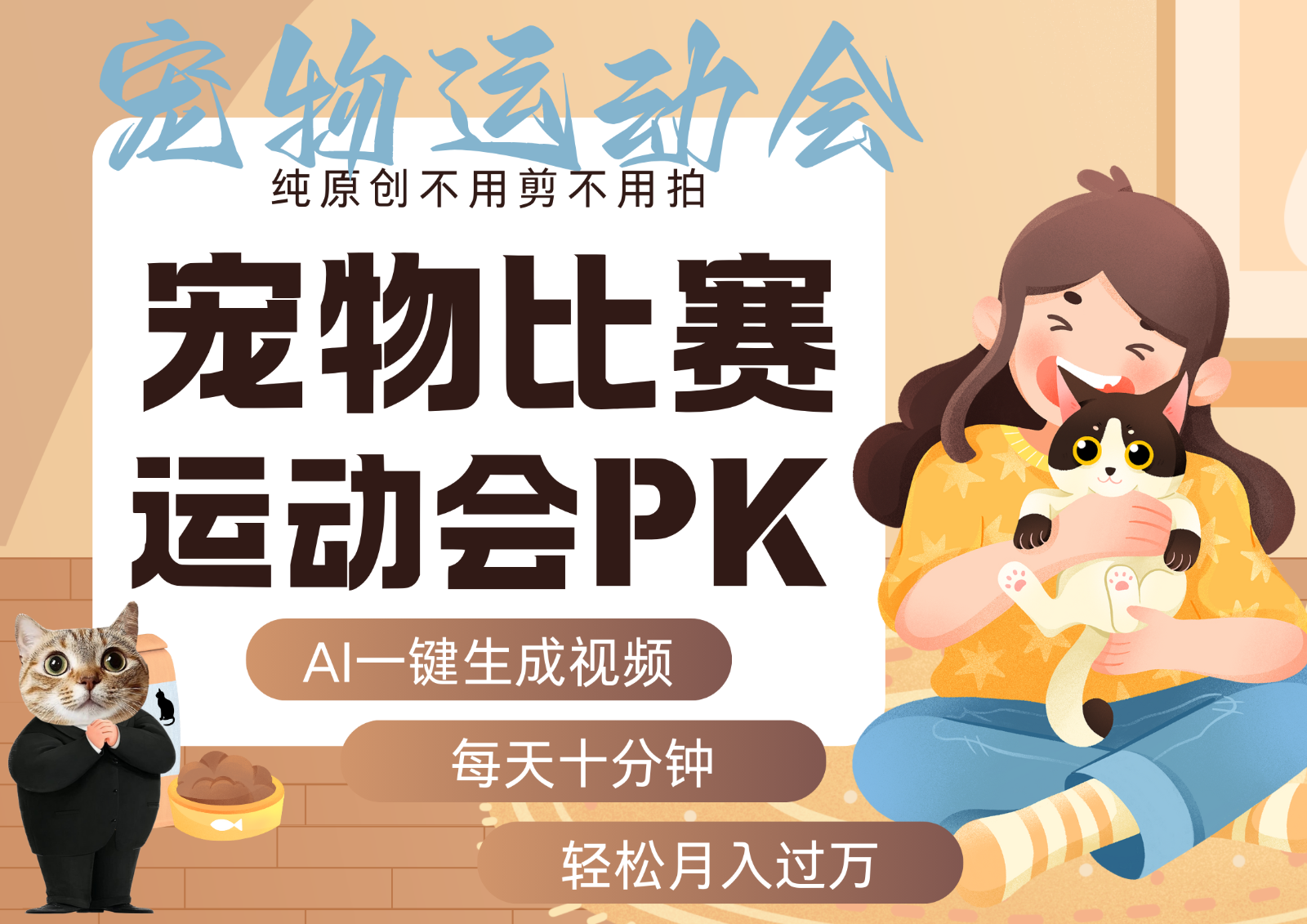 AI萌宠运动员跳水 射击 篮球 足球比赛 每天十分钟 附详细提示词文案库 代替做…-轻创终点站