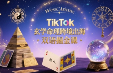 TikTok玄学命理跨境出海双语掘金课，手把手教你用命理知识精准直击海外用户痛点-轻创终点站