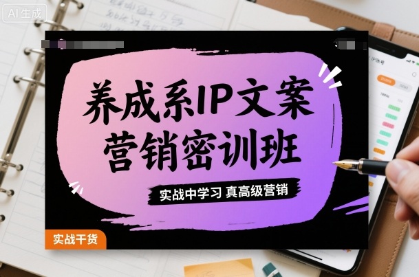 养成系IP文案营销密训班，实战中学习真高级营销-轻创终点站