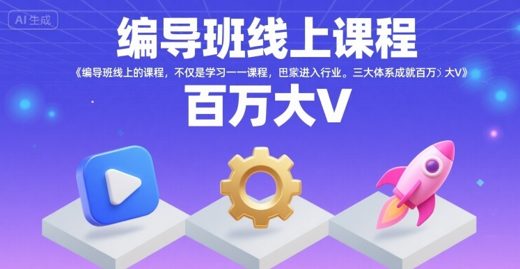 编导班线上课程，不仅是学习一门课程，更是进入一个行业，三大体系成就百万大V-轻创终点站