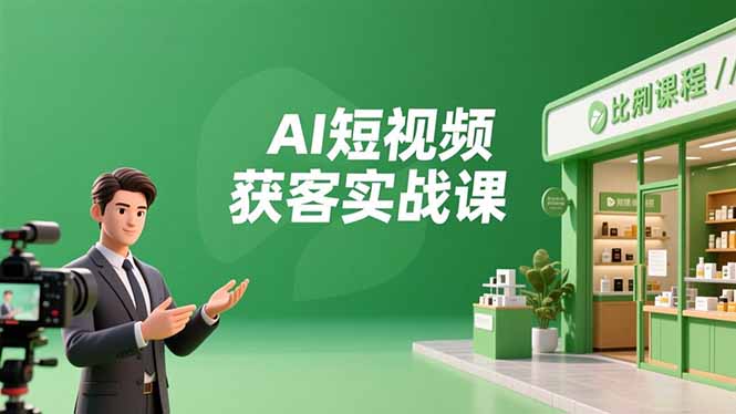 AI短视频获客实战课，数字人创作、实体行业应用、精准引流，30天获取客源月入6万+-轻创终点站