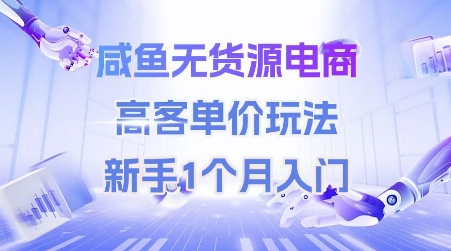 咸鱼无货源电商，高客单价玩法，新手1个月入门-轻创终点站