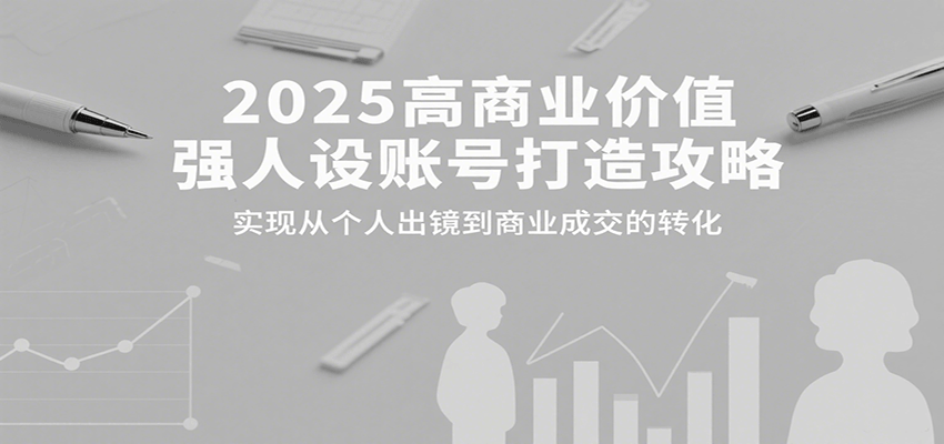 2025高商业价值强人设账号打造攻略，实现从个人出镜到商业成交的转化-轻创终点站