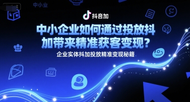中小企业如何通过投放抖加带来精准获客变现？企业实体抖加投放精准变现秘籍-轻创终点站