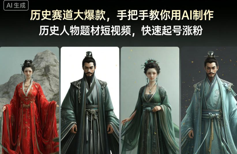 历史赛道大爆款，手把手教你用AI制作历史人物题材短视频，快速起号涨粉-轻创终点站