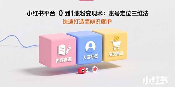 小红书平台0到1涨粉变现术：账号定位三维法，快速打造高辨识度IP-轻创终点站
