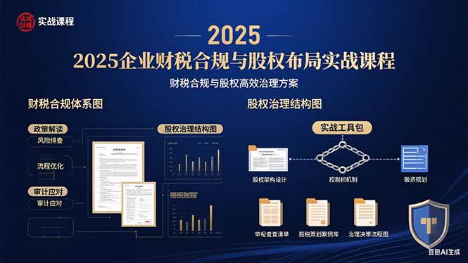2025企业财税合规与股权布局的实战课程：财税合规与股权高效治理方案-轻创终点站