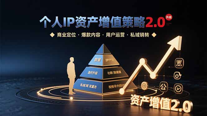 个人IP资产增值策略2.0 拆解商业定位/爆款内容/用户运营/私域销转四大模块-轻创终点站
