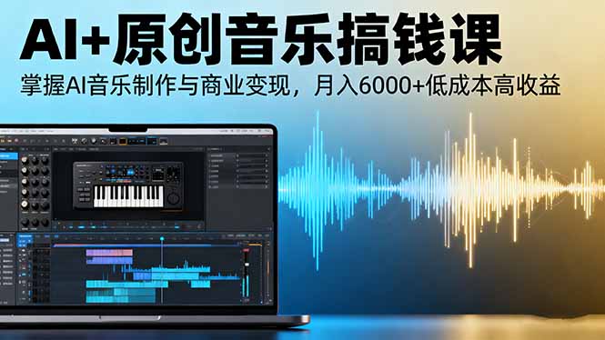 AI+原创音乐搞钱课:掌握AI音乐制作与商业变现,月入6000+低成本高收益-轻创终点站