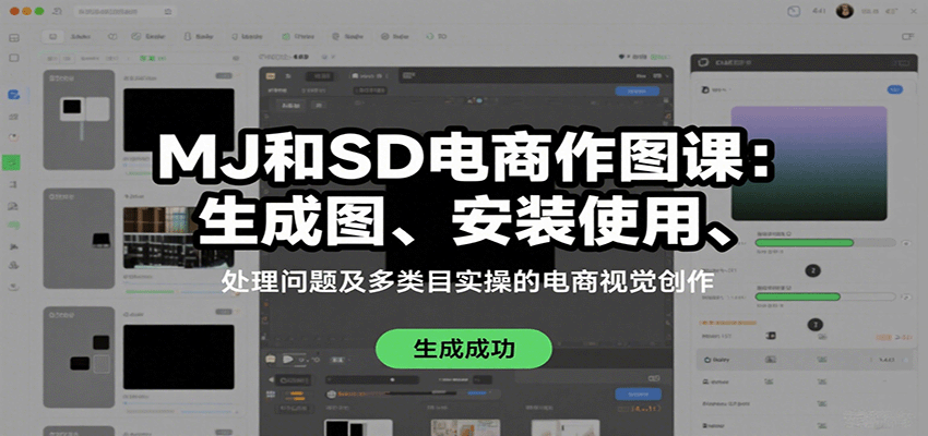 MJ和SD电商作图课：生成图、安装使用、处理问题及多类目实操的电商视觉创作-轻创终点站