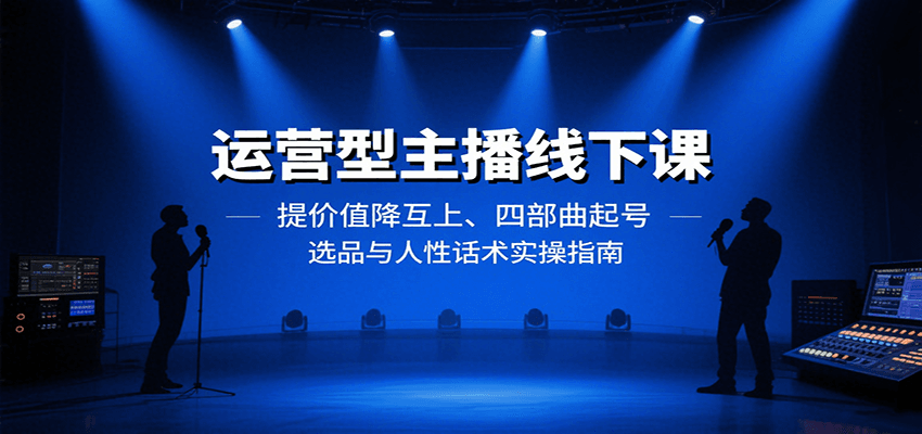 运营型主播线下课：提价值降互上、四部曲起号、选品与人性话术实操指南-轻创终点站