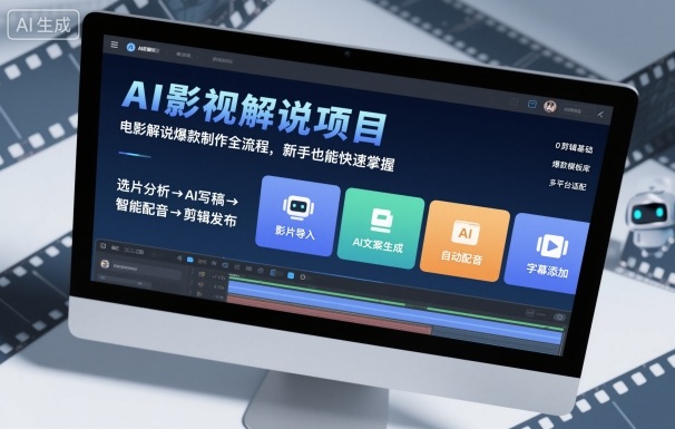 AI影视解说项目，电影解说爆款制作全流程，新手也能快速掌握-轻创终点站