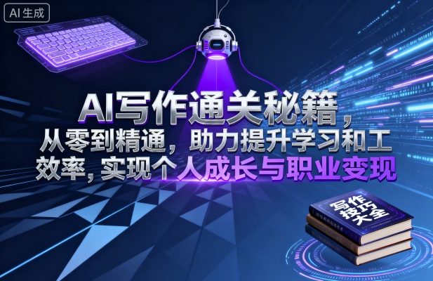 AI写作通关秘籍，从零到精通，助力提升学习和工作效率，实现个人成长与职业变现-轻创终点站