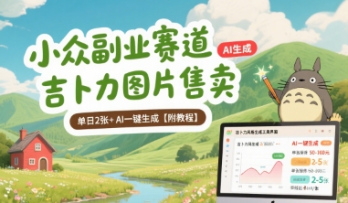 小众副业赛道 吉卜力图片售卖 单日2张+ AI一键生成【附教程】-轻创终点站