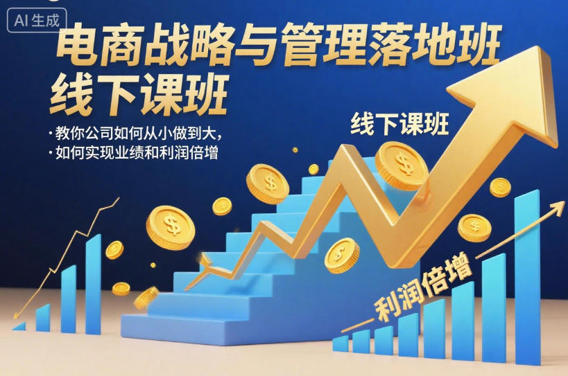 电商战略与管理落地班线下课，教你公司如何从小做到大，如何实现业绩和利润倍增【录音】-轻创终点站