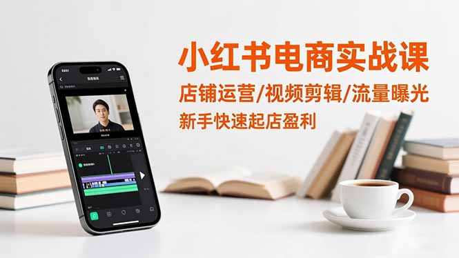 小红书电商实战课：店铺运营/视频剪辑/流量曝光，新手快速起店盈利-轻创终点站