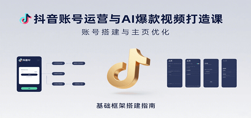 抖音账号运营与AI爆款视频打造课：含账号搭建、运营及多种AI特效视频制作方法-轻创终点站