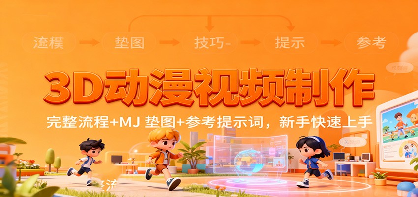3D动漫视频制作,完整流程+MJ 垫图+参考提示词,新手快速上手-轻创终点站