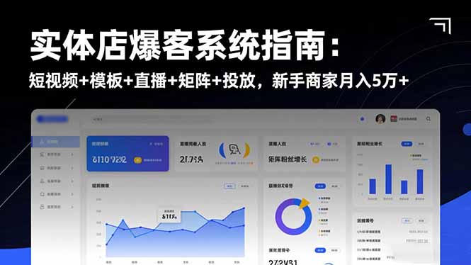 实体店爆客系统指南：短视频+模板+直播+矩阵+投放，新手商家月入5万+-轻创终点站